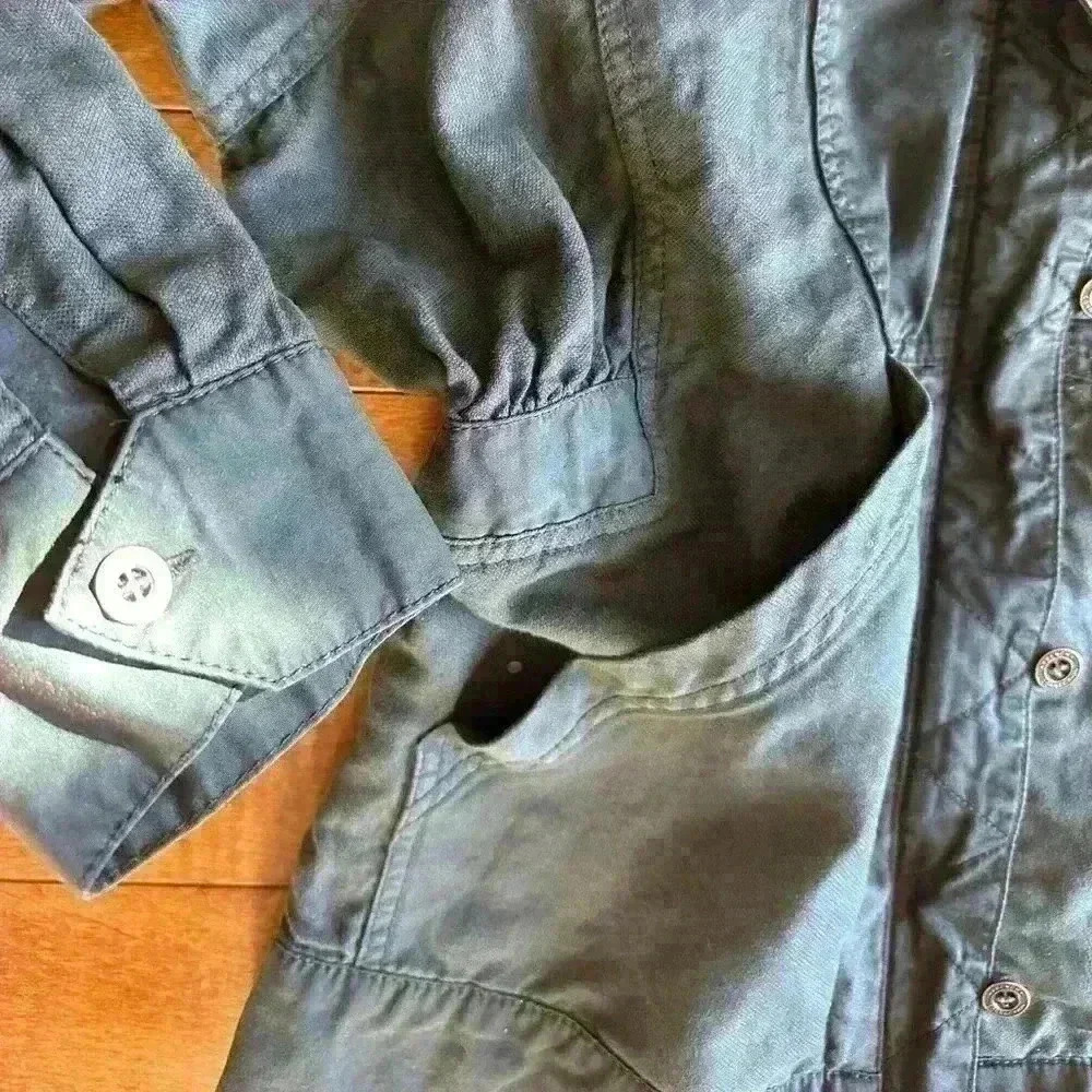French Connection | Linen and cotton grey slate colored jacket size 4 small - Picture 4 of 7